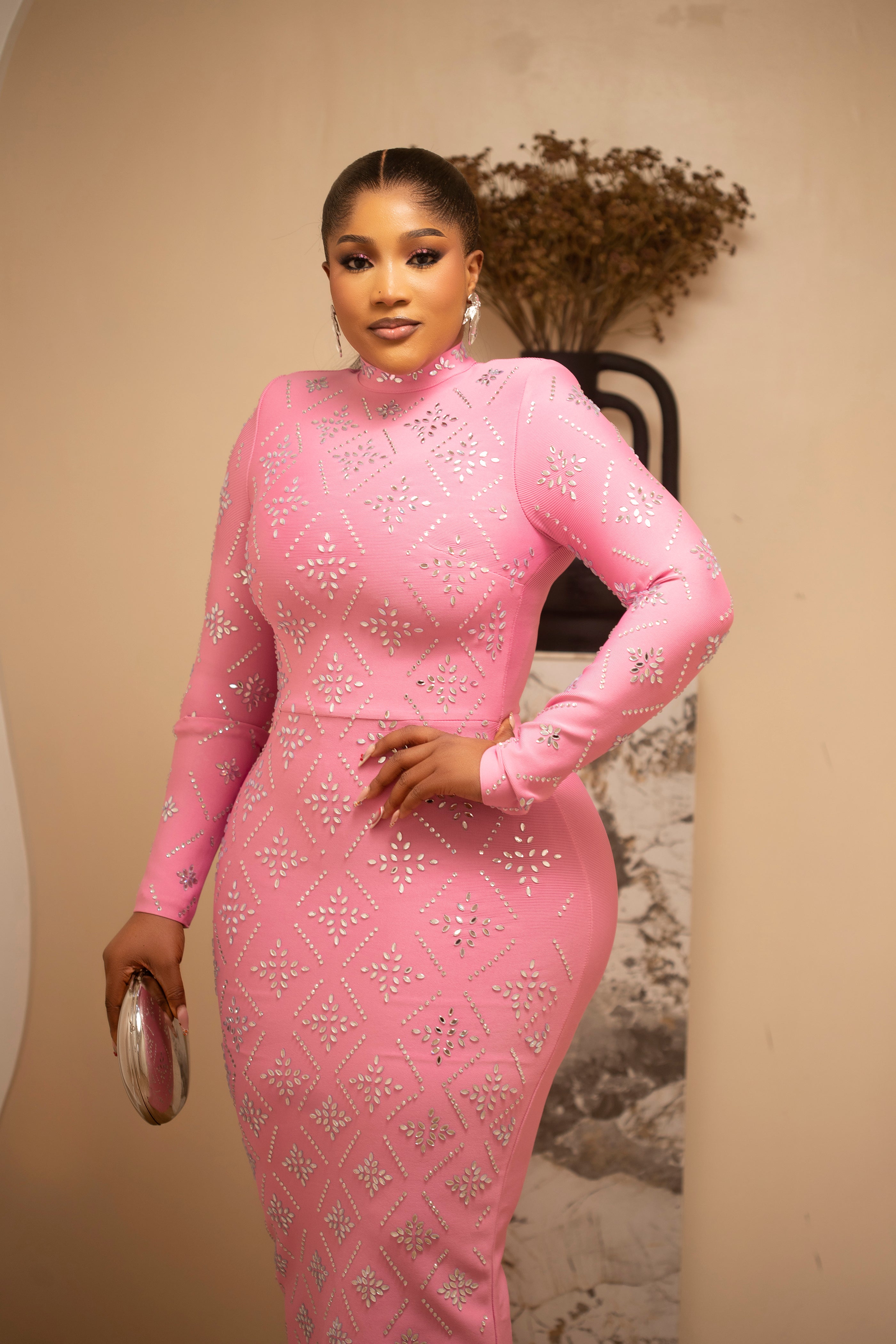 Zaria Luxe Embellished Maxi Dress