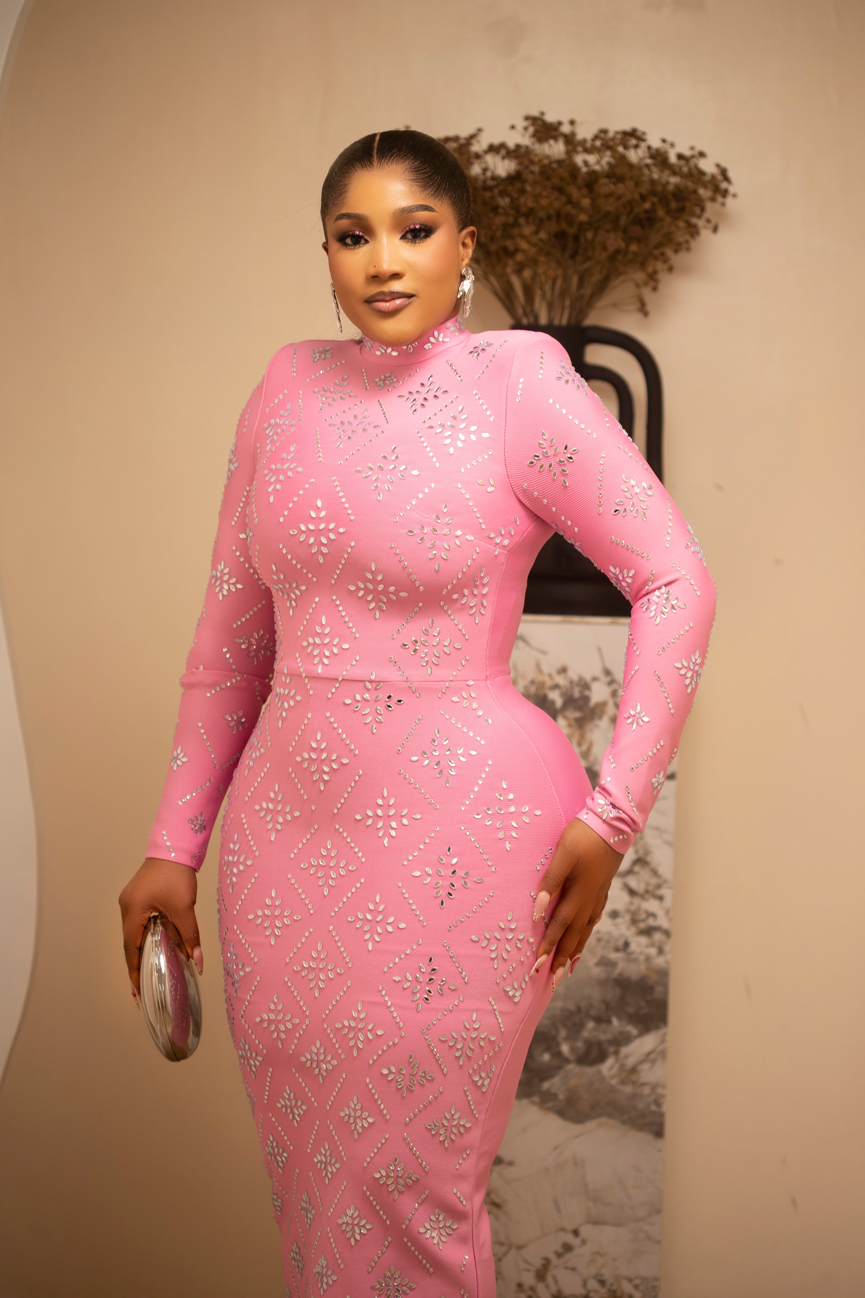 Zaria Luxe Embellished Maxi Dress
