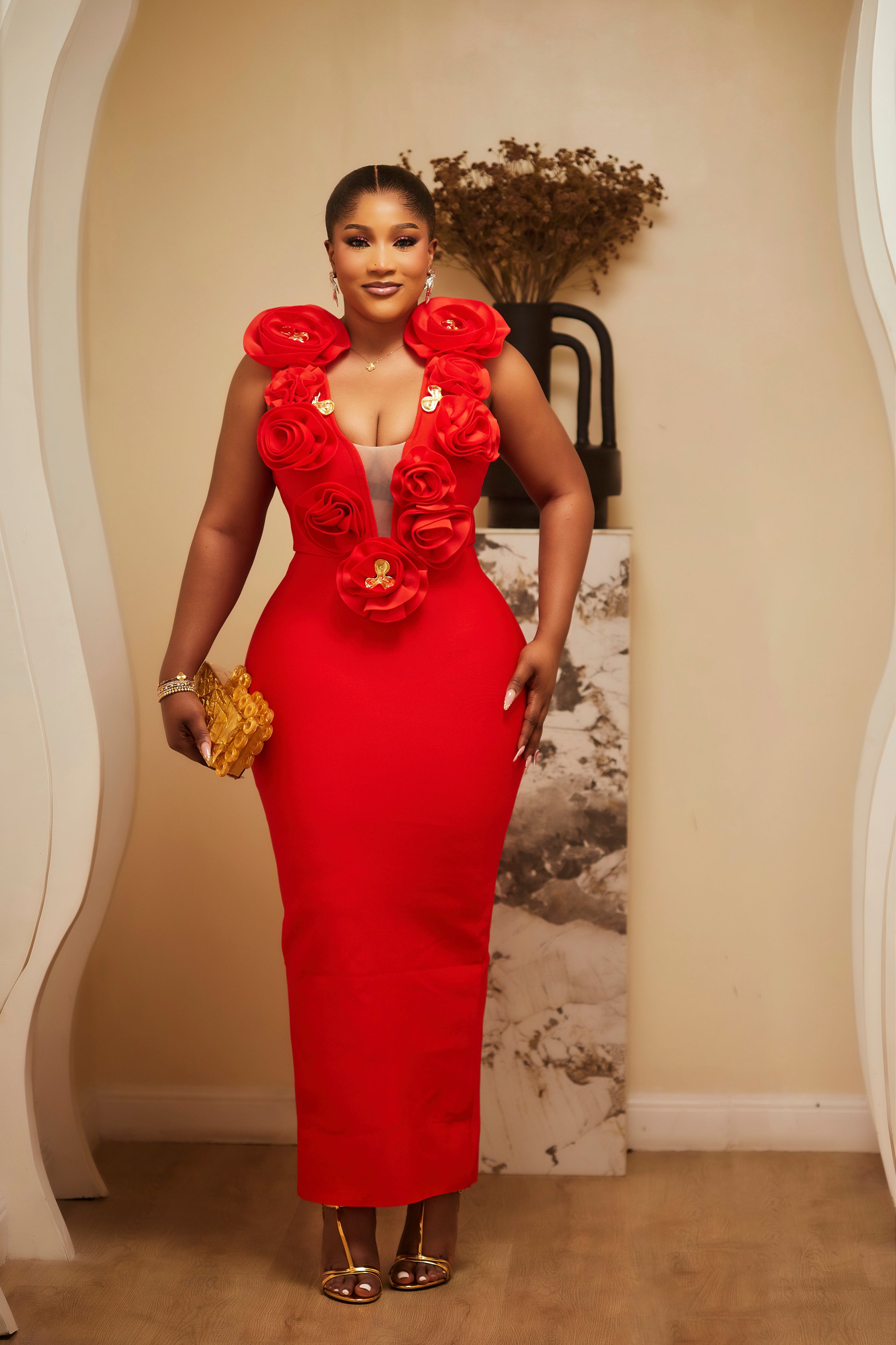 Scarlet Rose Luxe Midi Dress