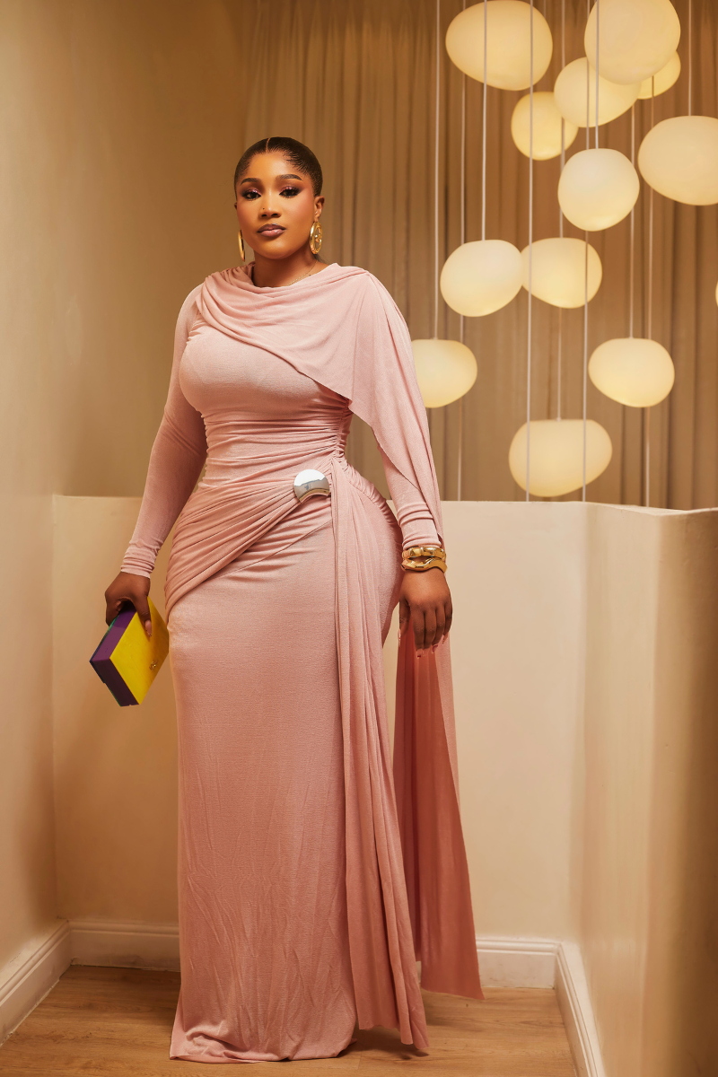 Mabi Draped Elegance Maxi Dress