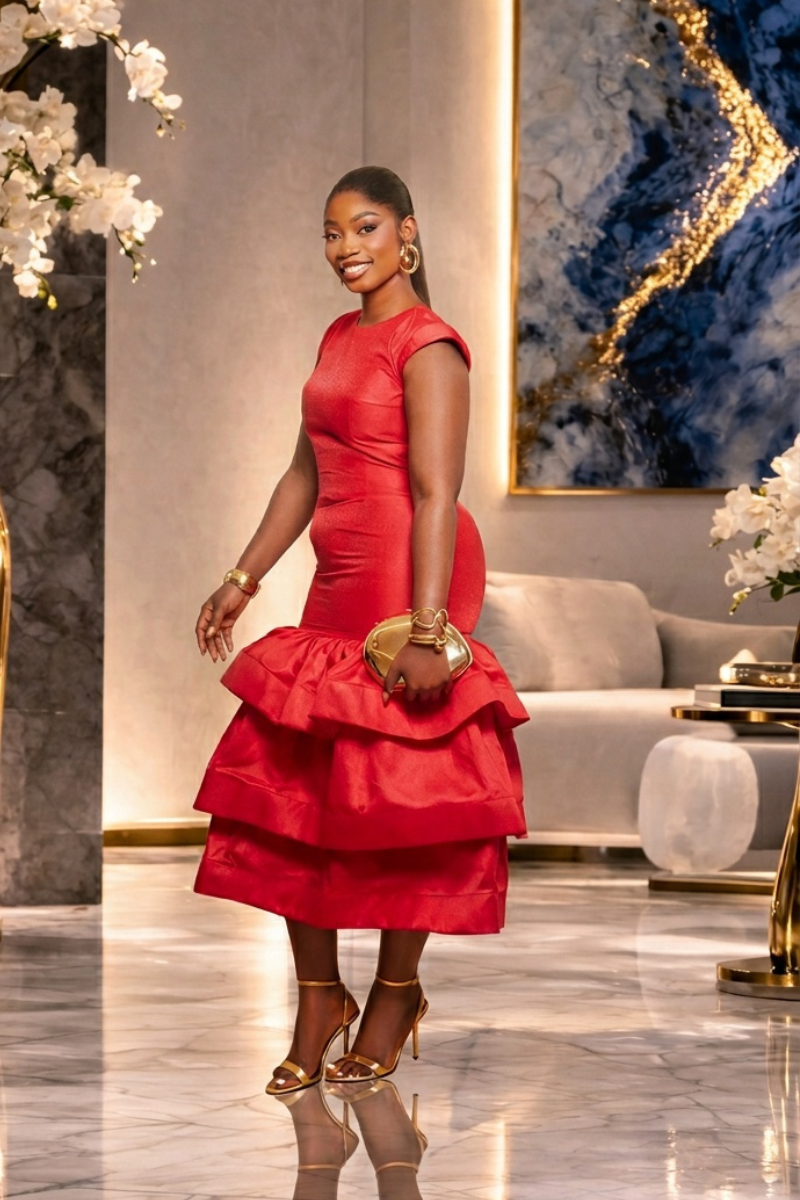 Mema Red Elegance Dress