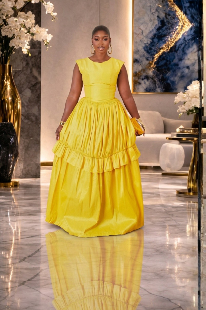 Nala Golden Glow Yellow Maxi Dress