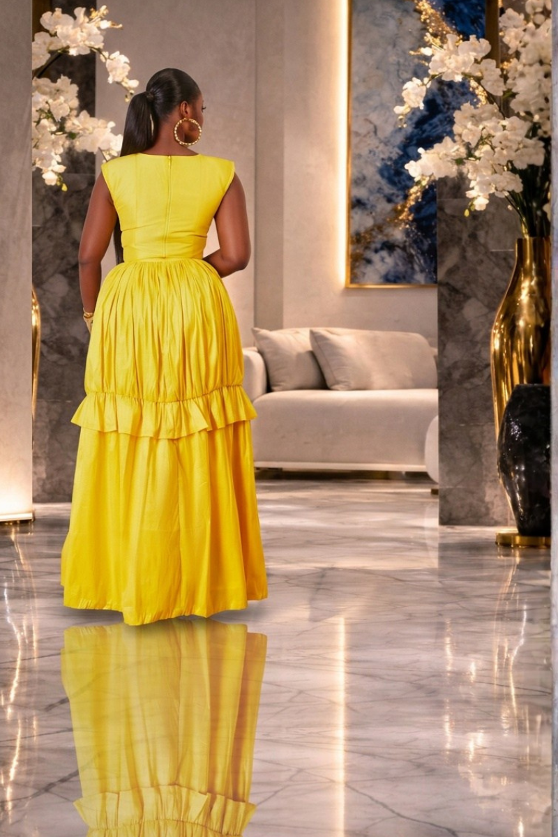 Nala Golden Glow Yellow Maxi Dress