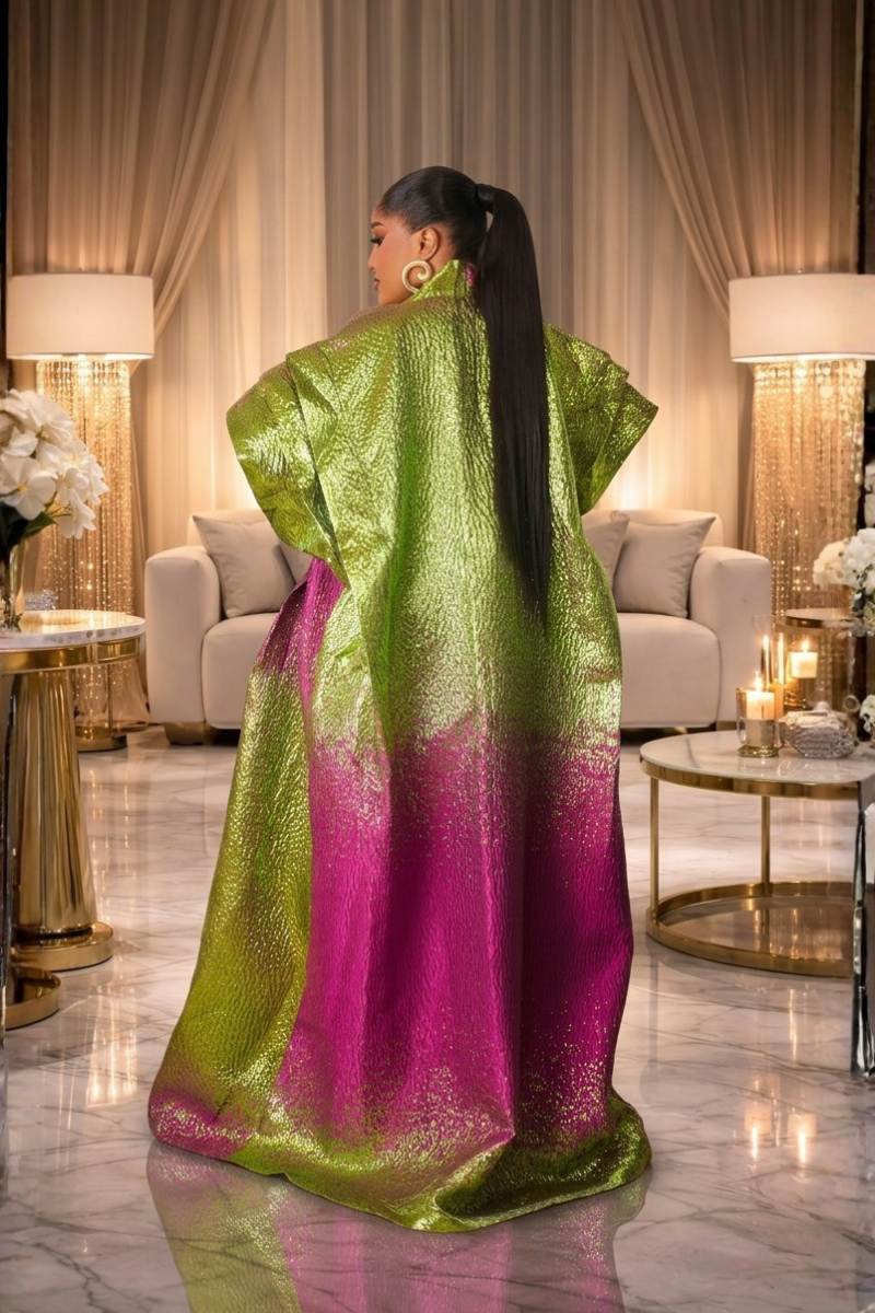 Zaria Luxe Brocade Dress & Kimono Set