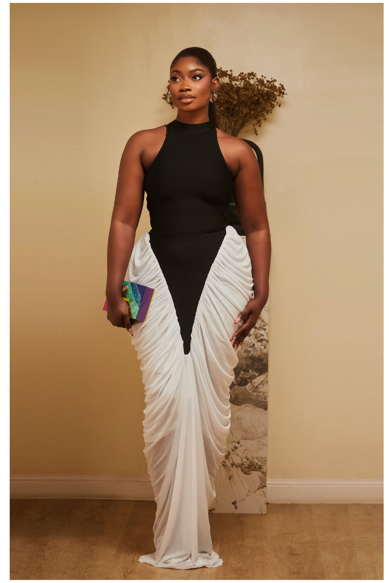 Ruby Sculpted Ruched Maxi Dress