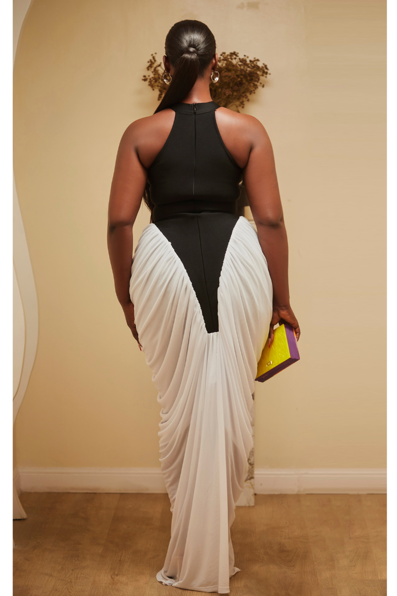 Ruby Sculpted Ruched Maxi Dress