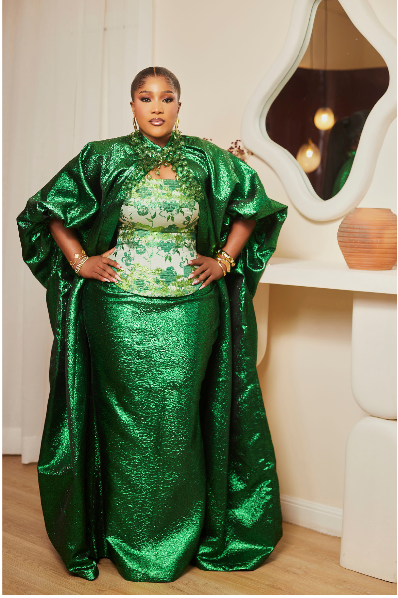 Nafisa Luxe Brocade Skirt Set with Kimono