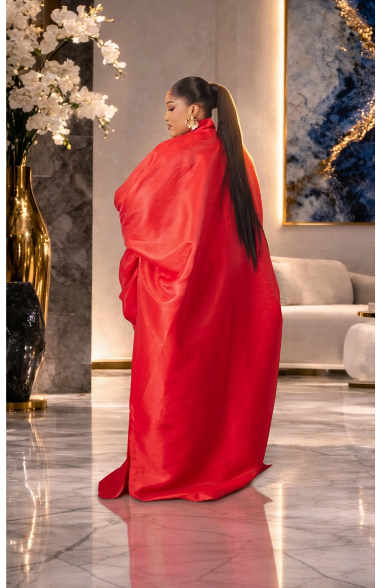 Amina Luxe Kaftan Gown – Red