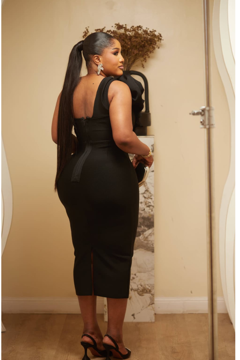 Bella Noir Midi Dress