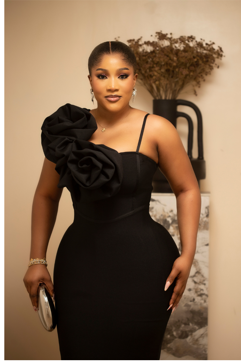 Bella Noir Midi Dress