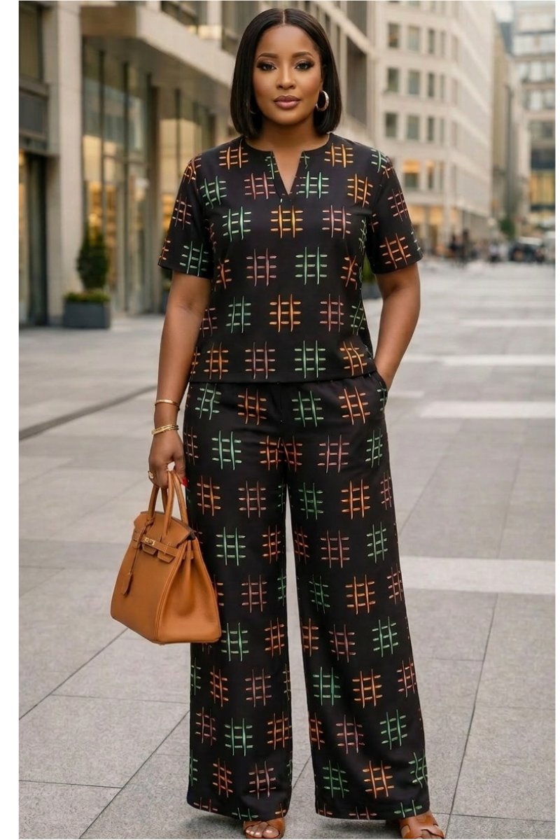 Zeze African Print Pant & Top Set