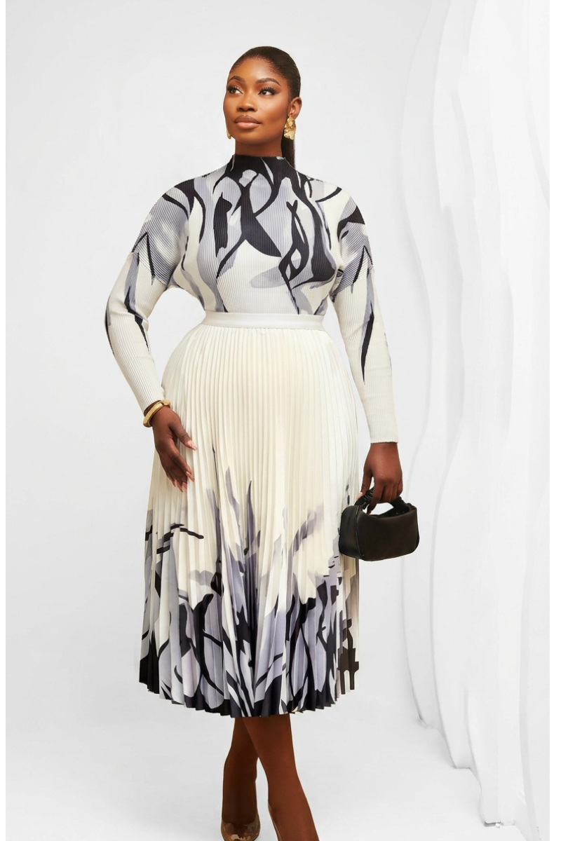 Naomi Pleated Skirt Set – Blush Pink
