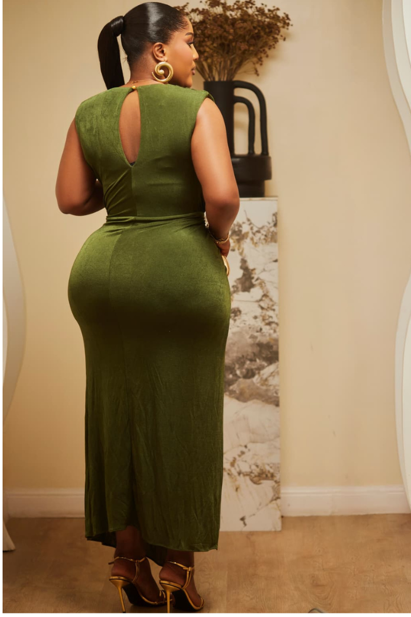 Selene Olive Elegance Dress