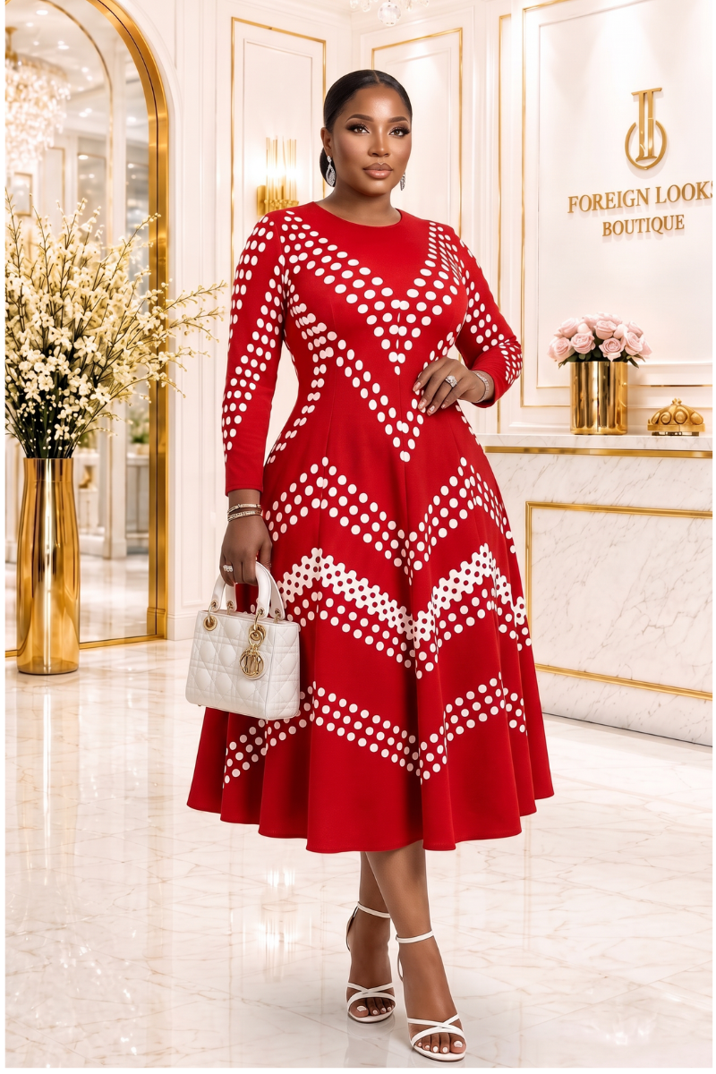 Mabella Bouncy Miyake Midi Dress