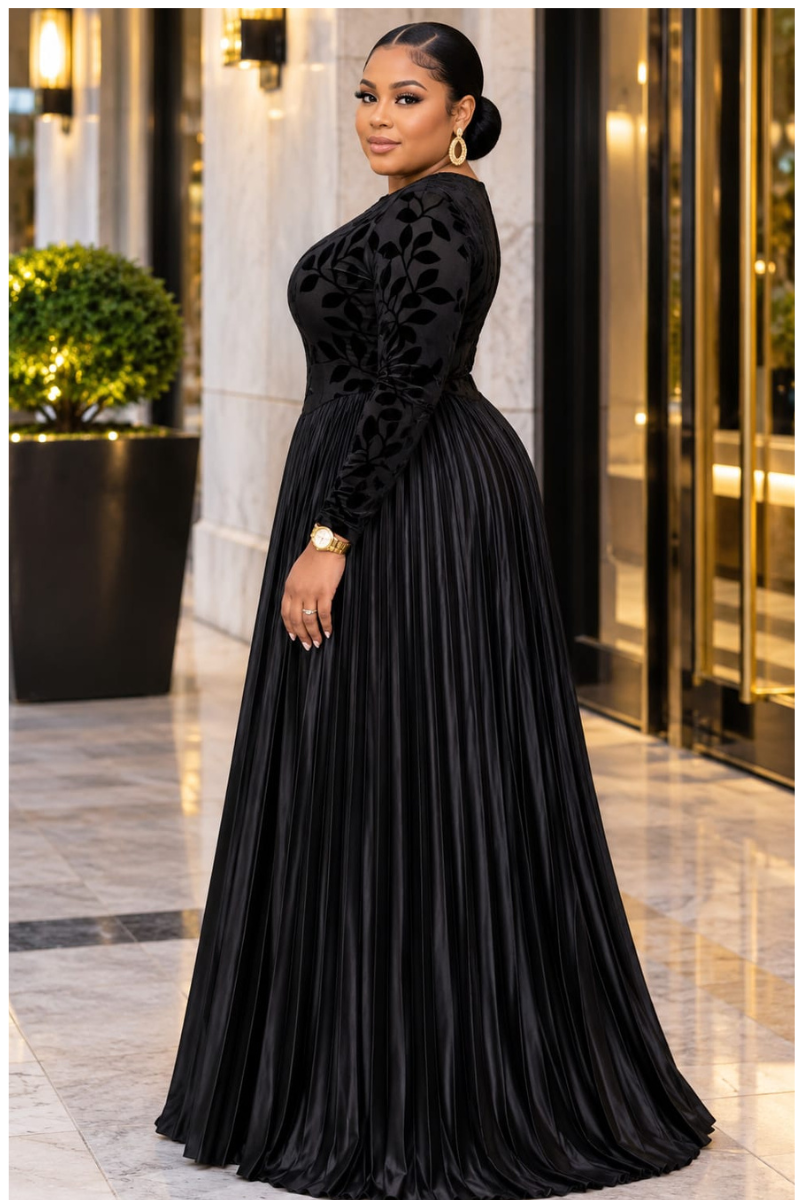 Vienna Noir Luxe Maxi Dress