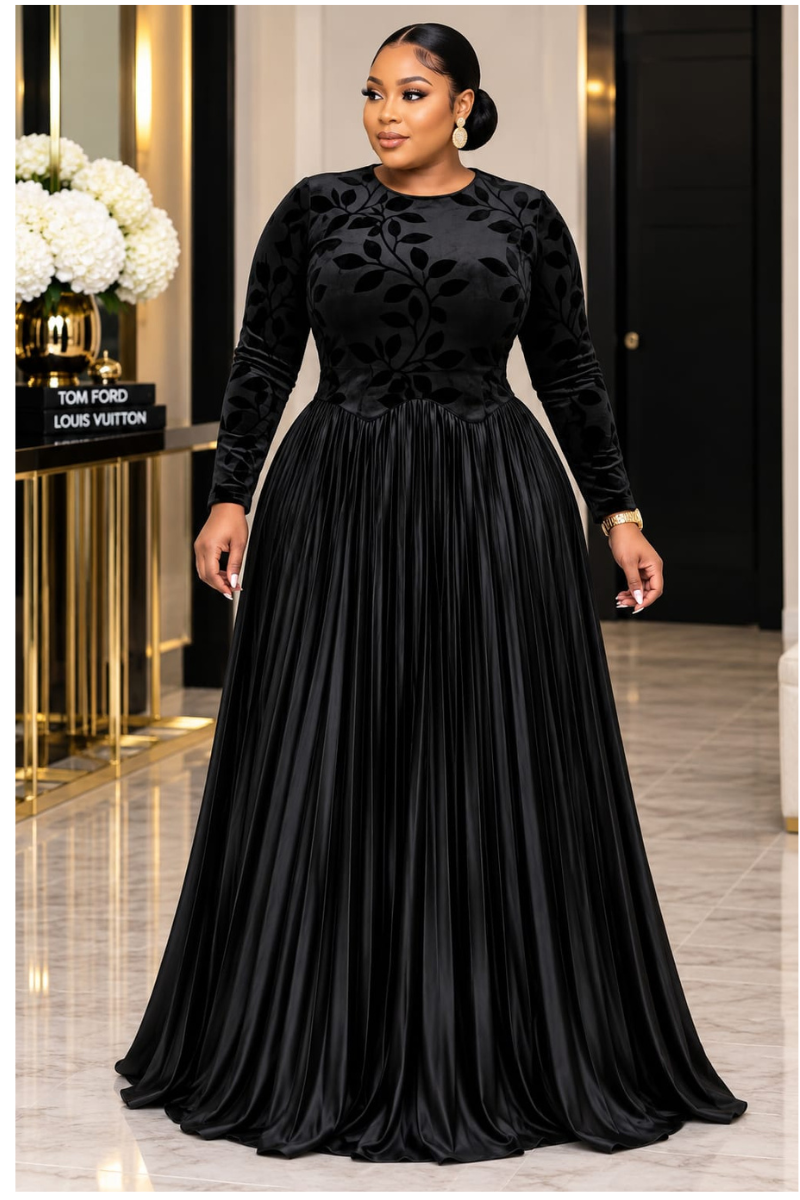 Vienna Noir Luxe Maxi Dress