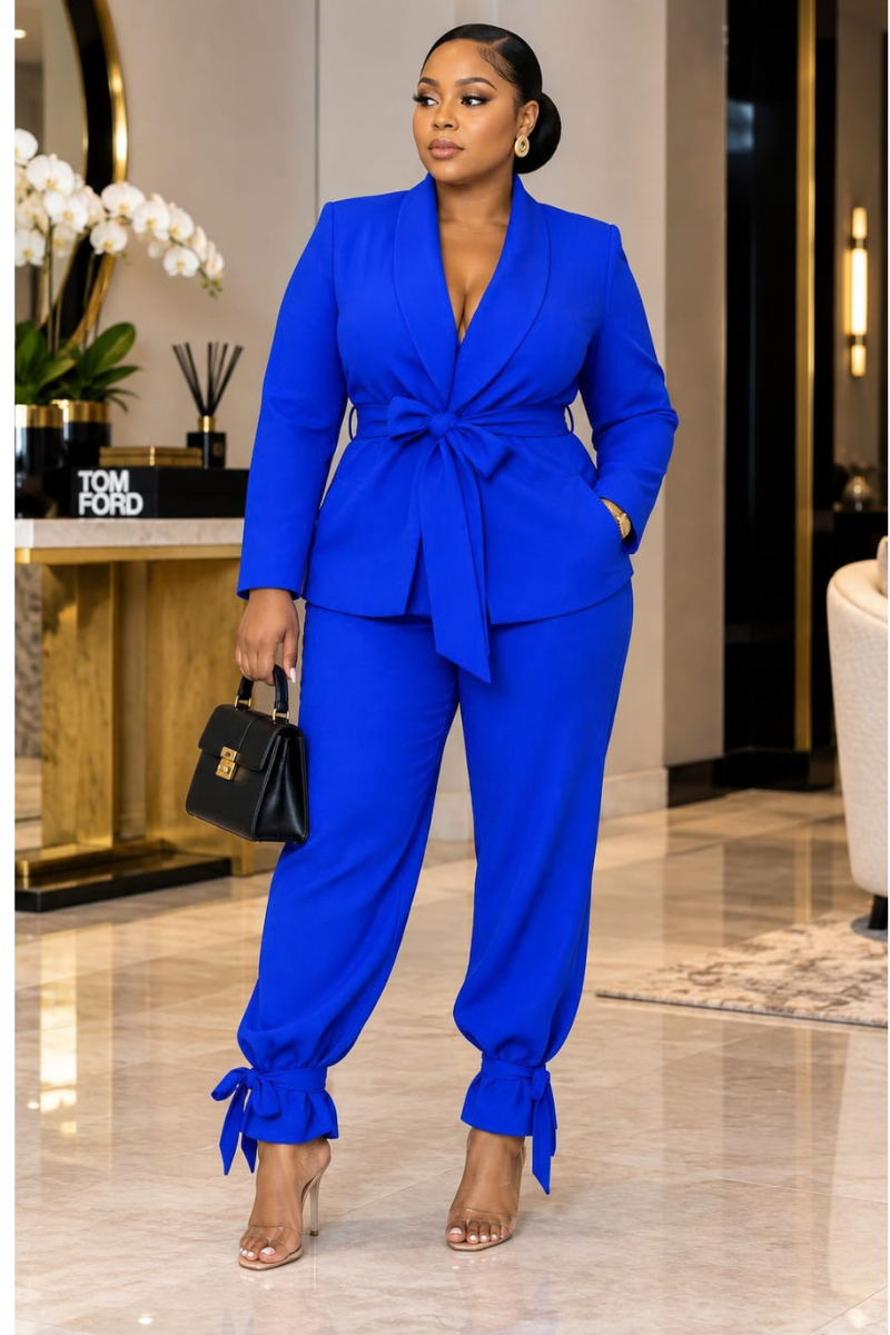 MAYA LUXE TIE-ANKLE PANT SUIT
