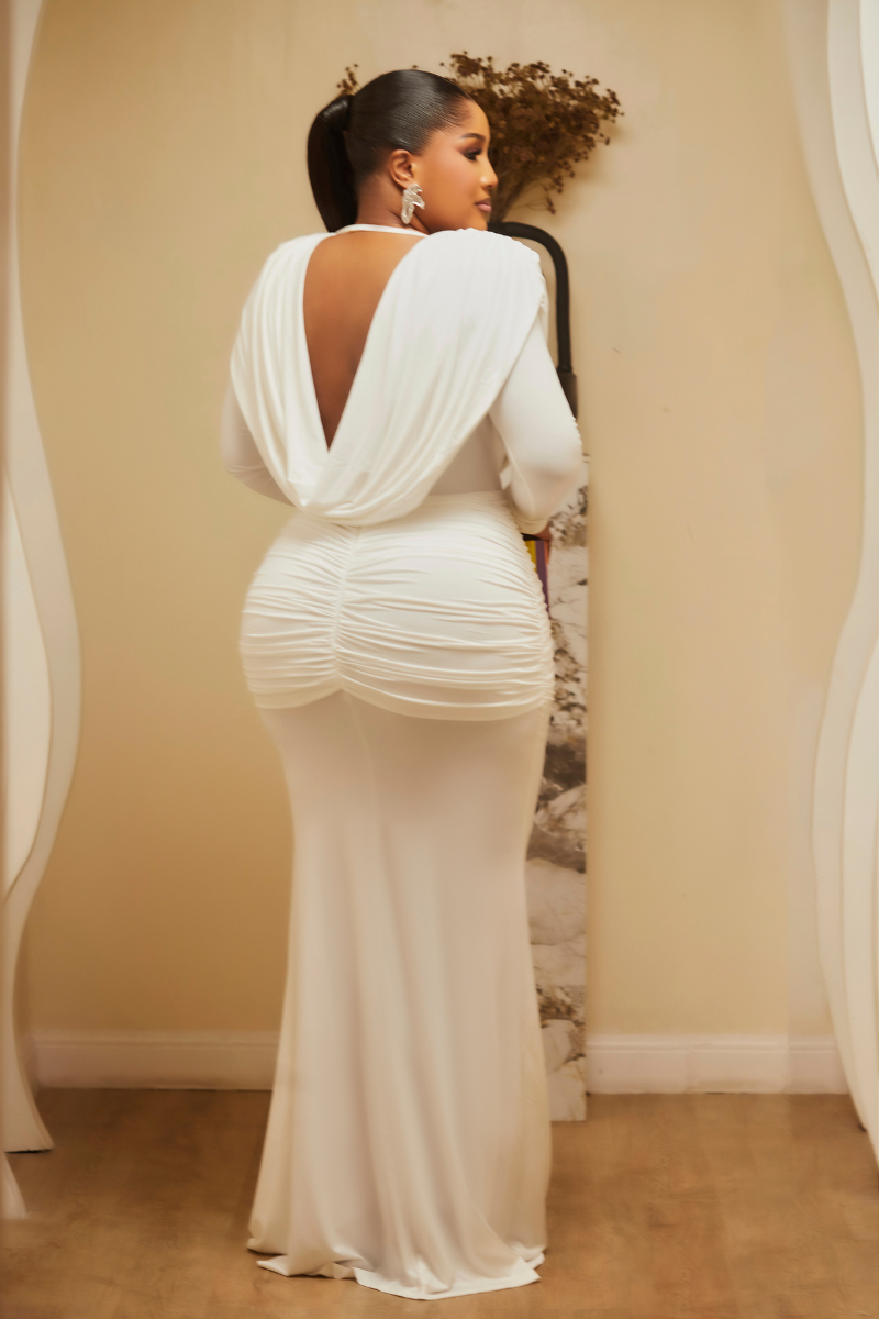 “Zuri Drape Elegance Maxi Dress”
