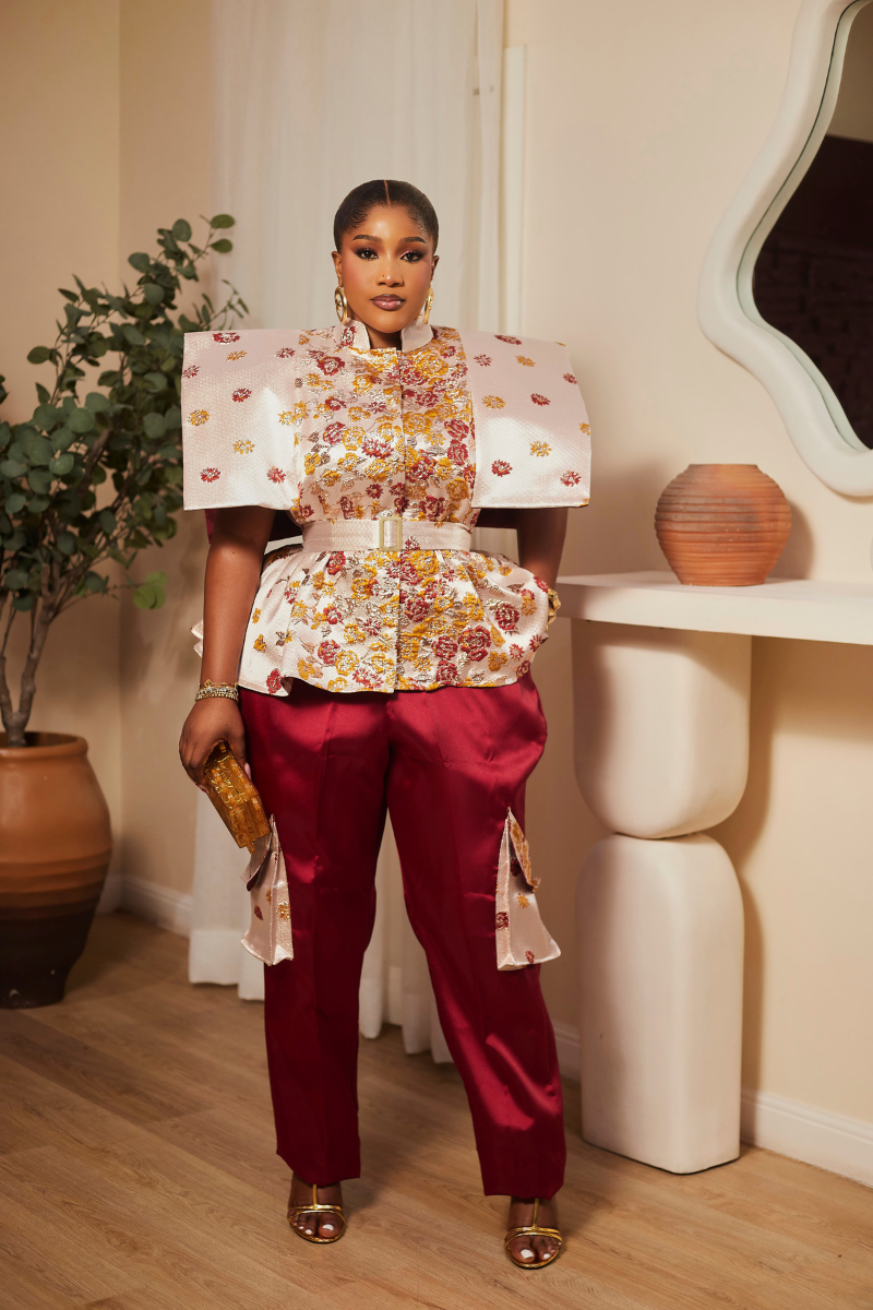Adesuwa Bronze Brocade Pant Set
