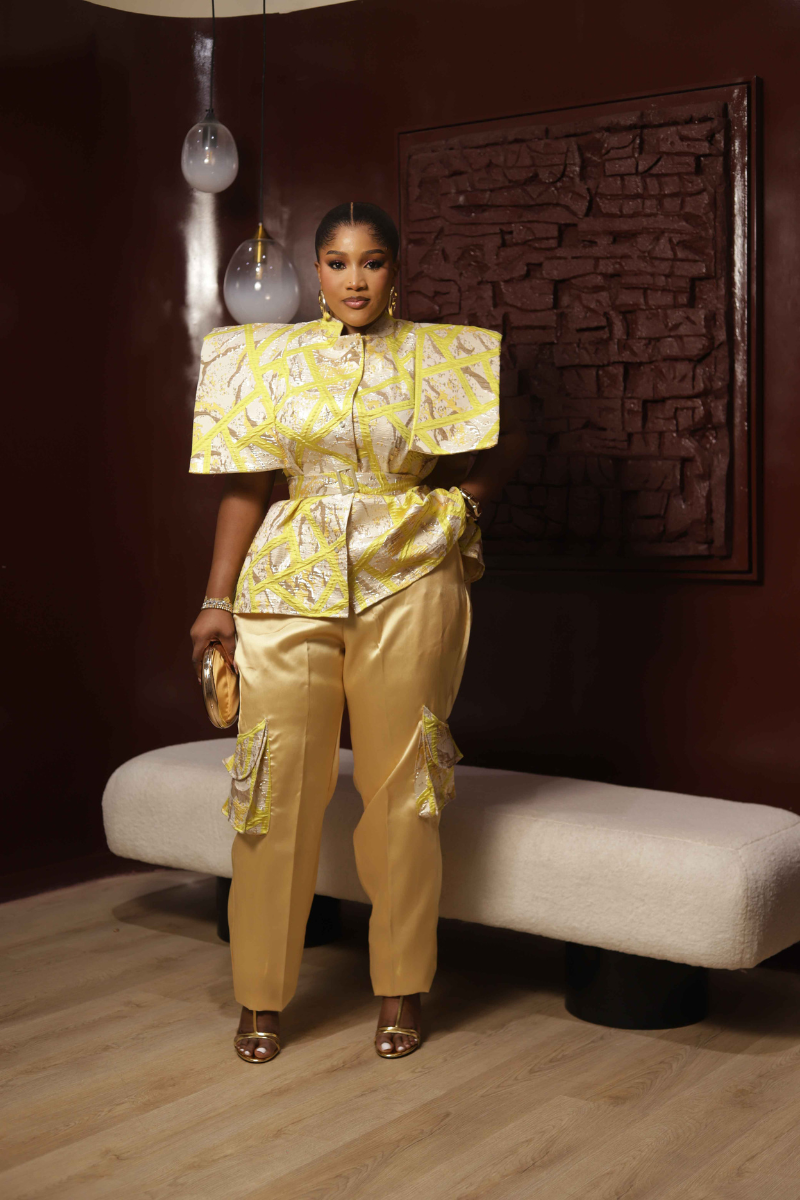 Adesuwa  Gold Brocade Pant Set