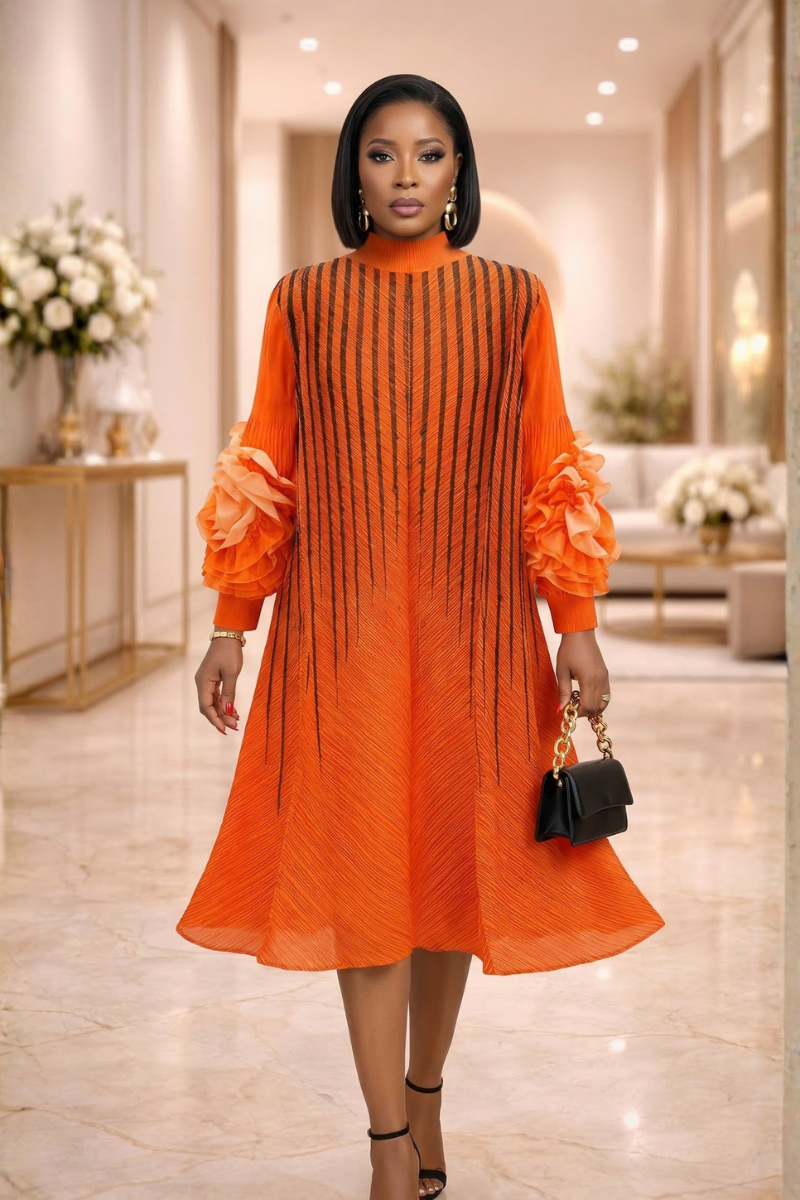 Temi Miyake Pleated Midi Dress