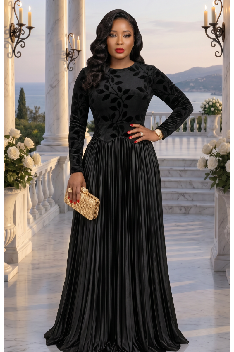Vienna Noir Luxe Maxi Dress