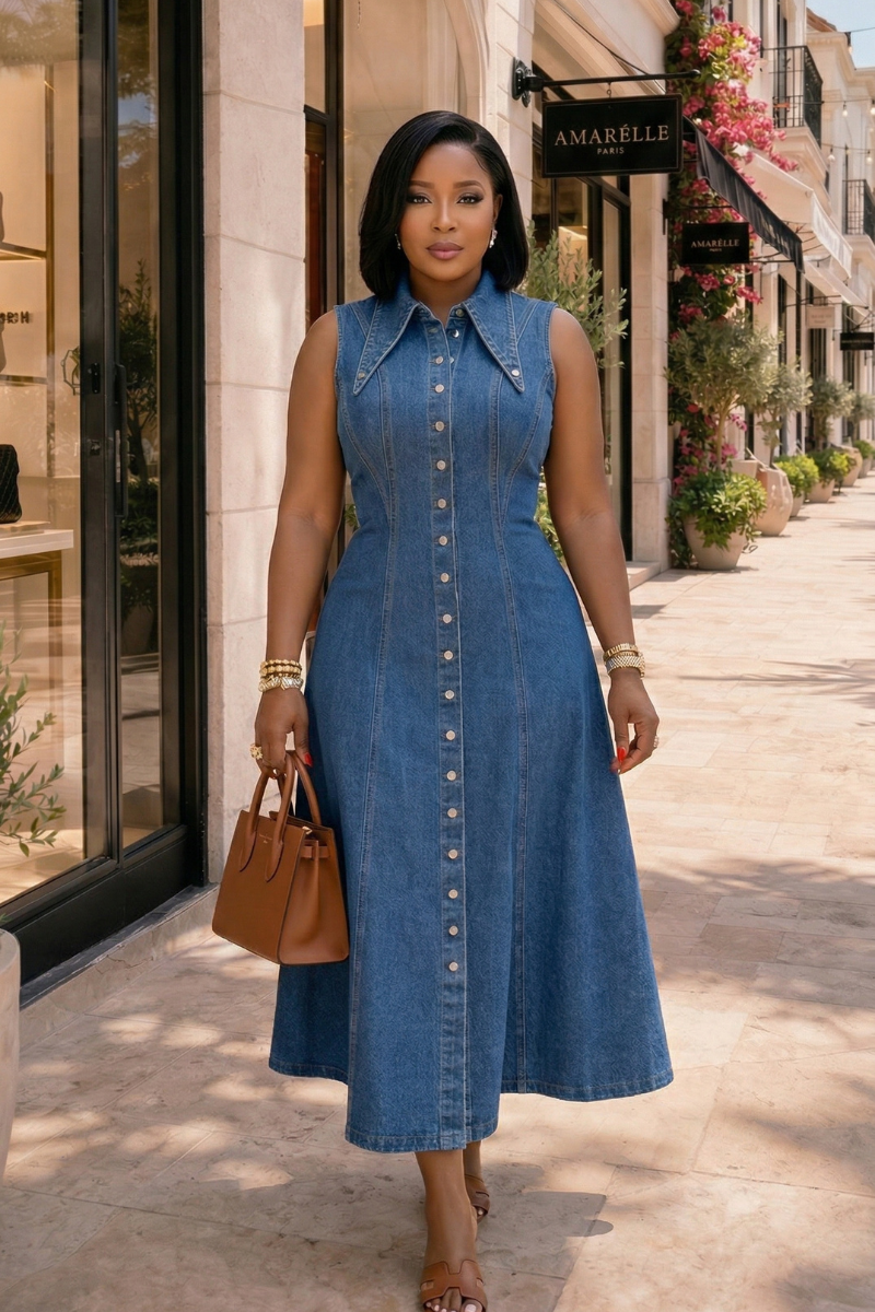 Avery Denim Midi Dress