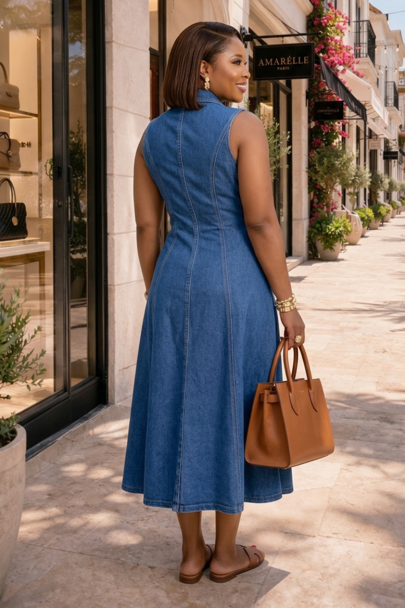 Avery Denim Midi Dress