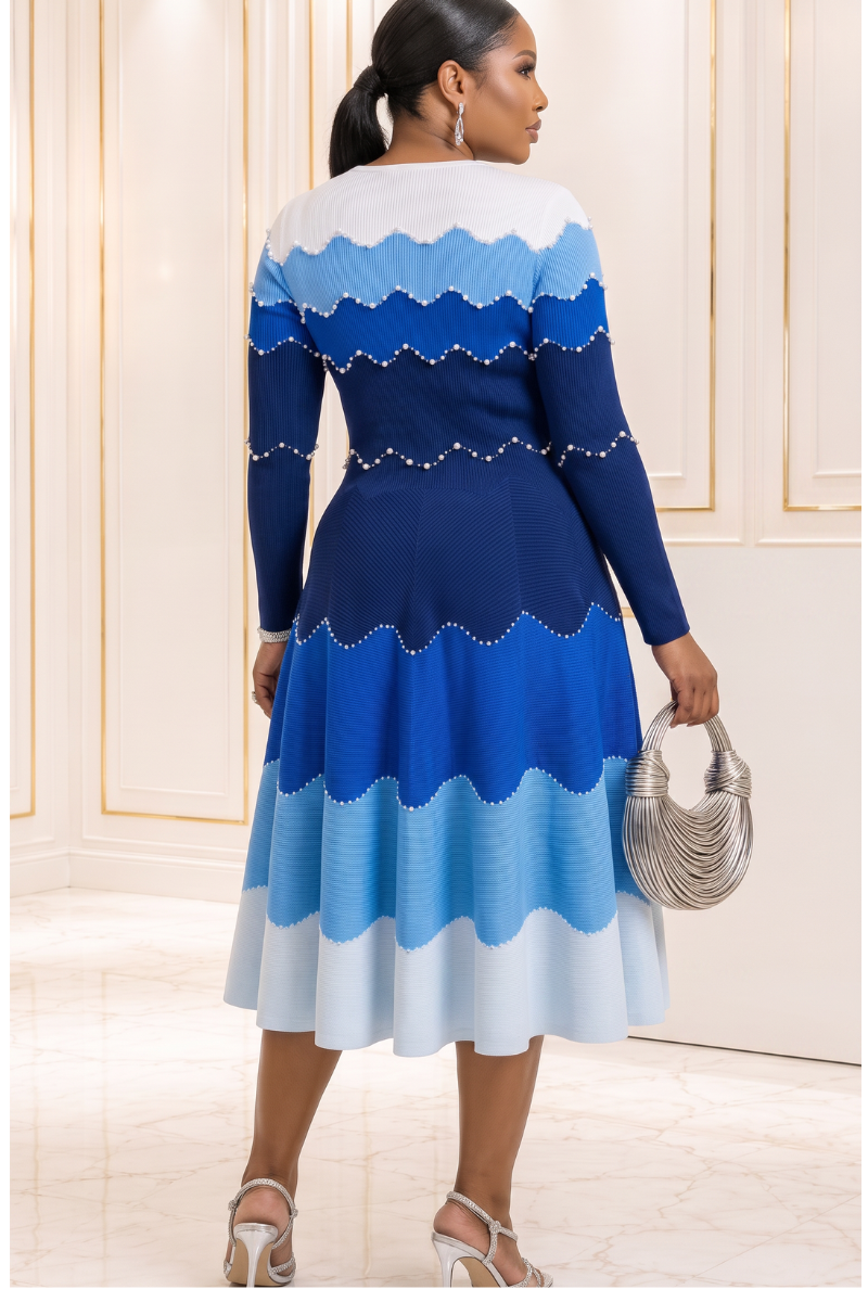Ruby Bouncy Miyake Midi Dress