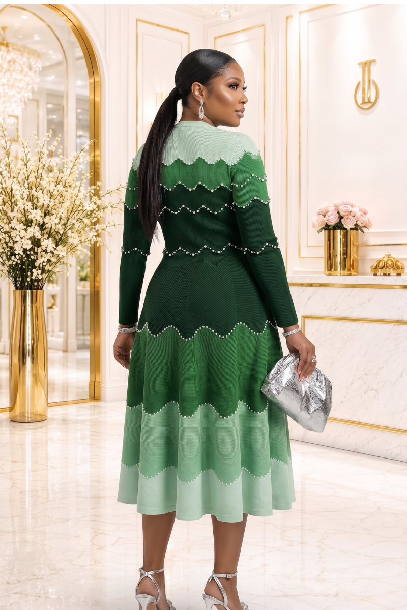 Ruby Bouncy Miyake Midi Dress
