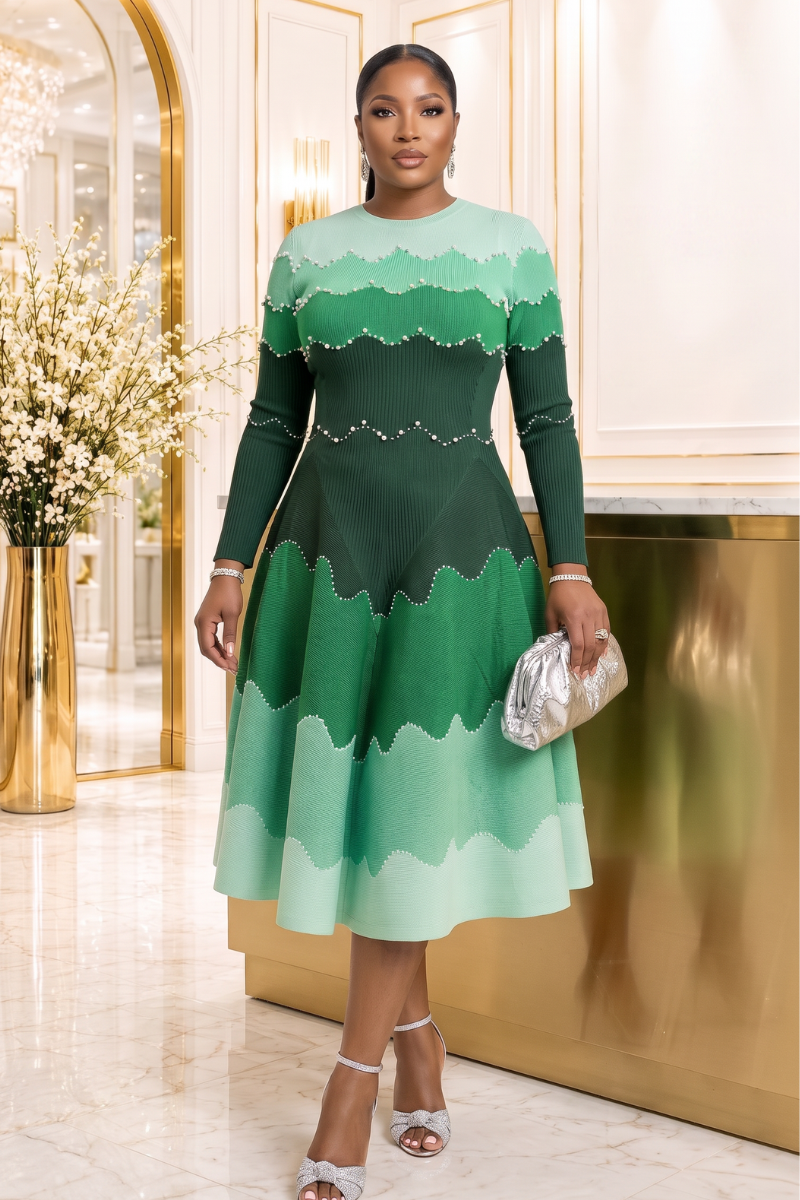 Ruby Bouncy Miyake Midi Dress