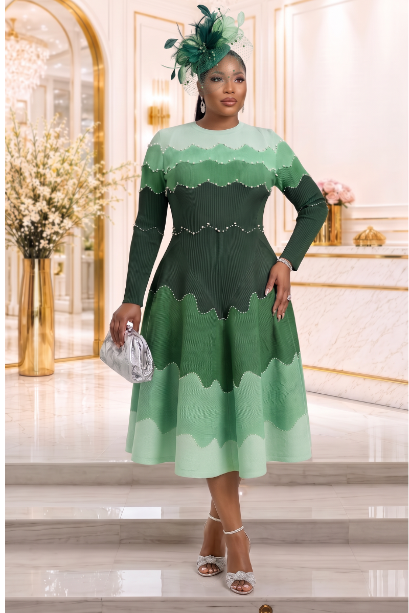 Ruby Bouncy Miyake Midi Dress