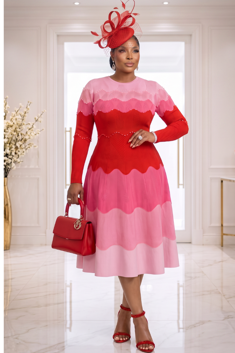 Ruby Bouncy Miyake Midi Dress
