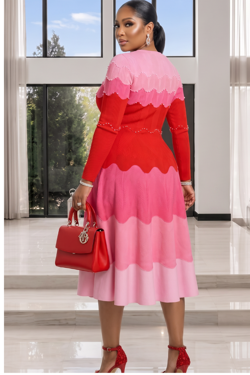 Ruby Bouncy Miyake Midi Dress