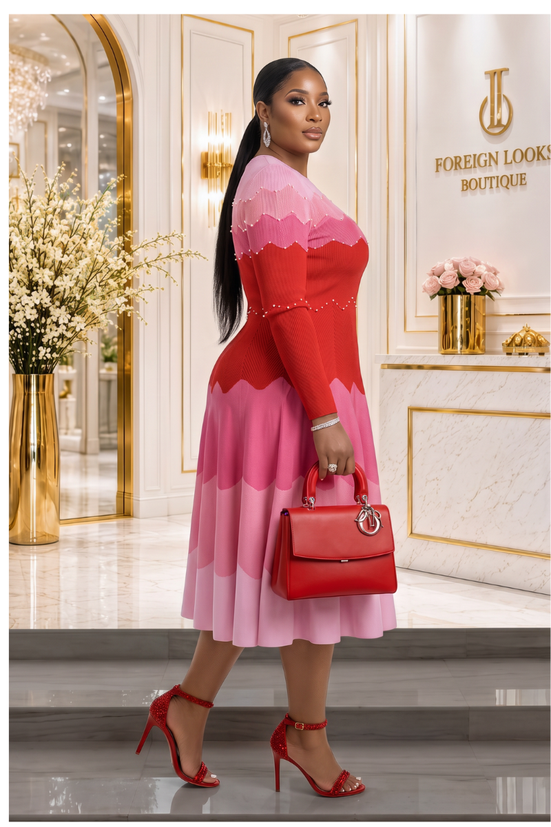 Ruby Bouncy Miyake Midi Dress