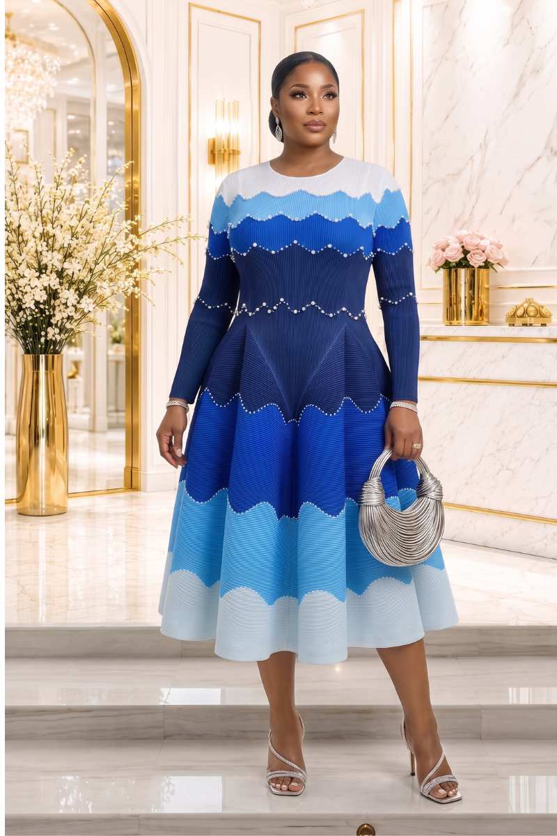 Ruby Bouncy Miyake Midi Dress