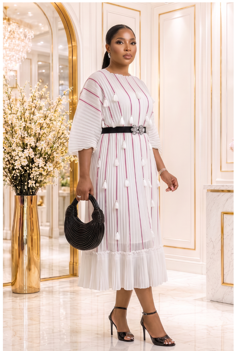 Vanessa Luxe Miyake Midi Dress