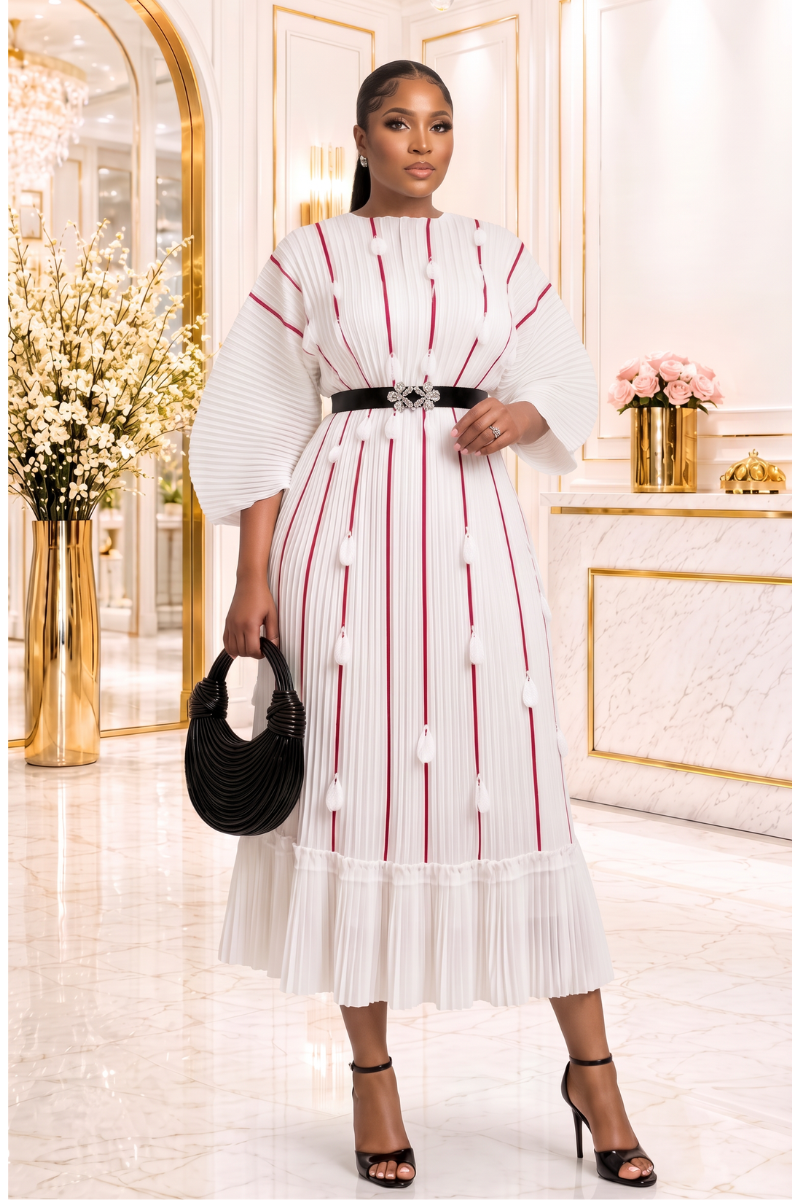 Vanessa Luxe Miyake Midi Dress