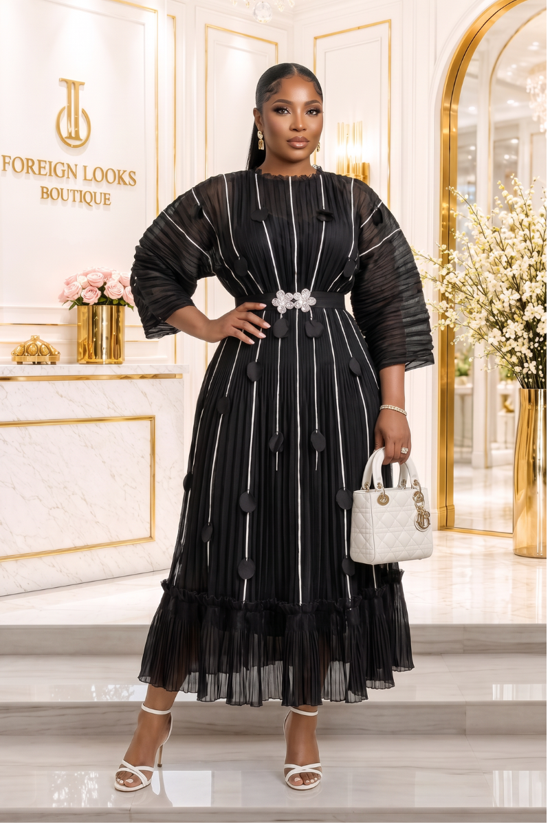 Vanessa Luxe Miyake Midi Dress