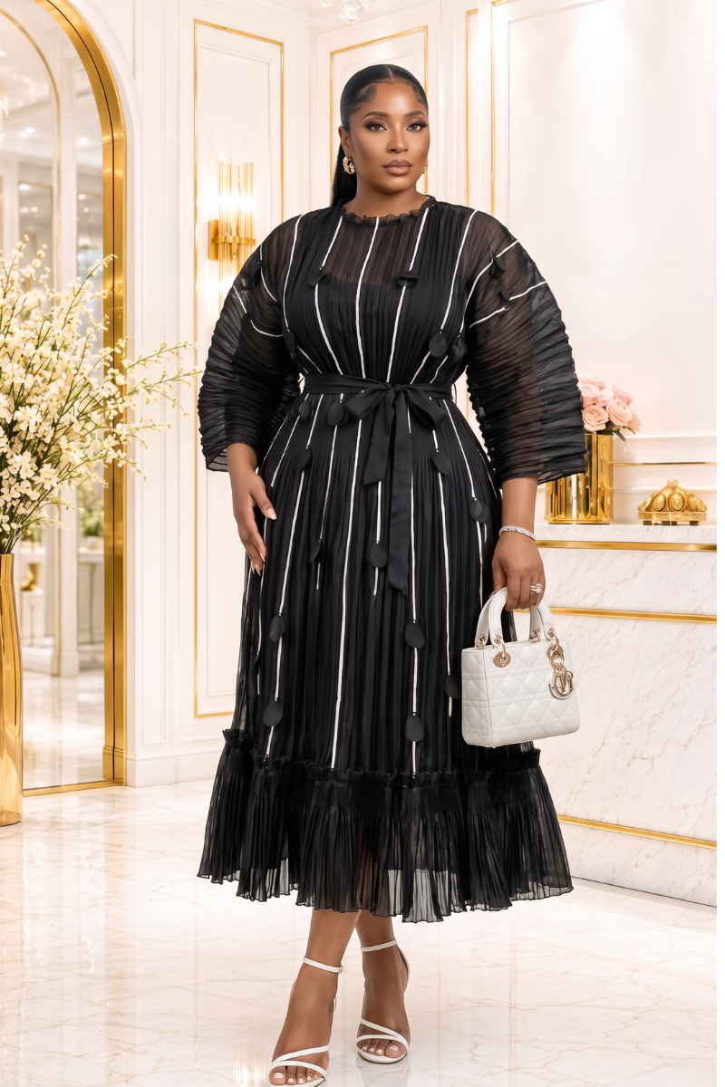 Vanessa Luxe Miyake Midi Dress