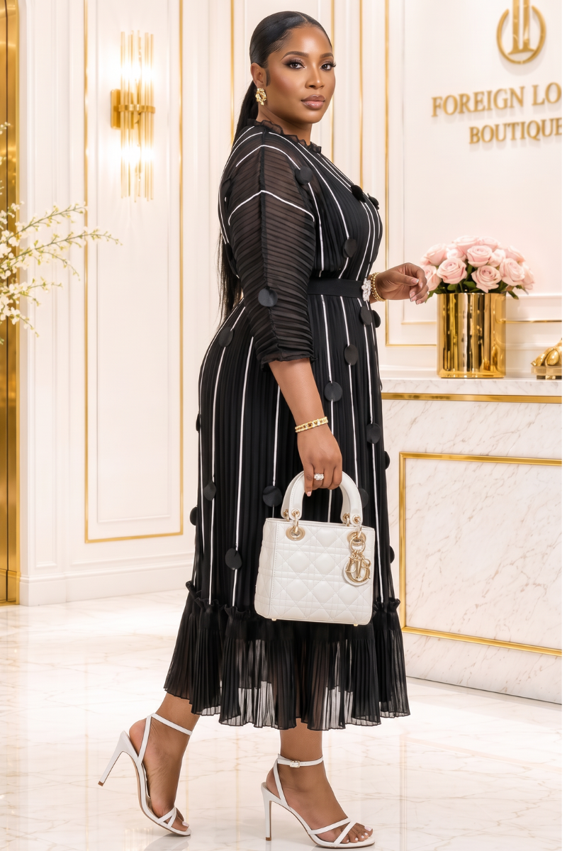 Vanessa Luxe Miyake Midi Dress