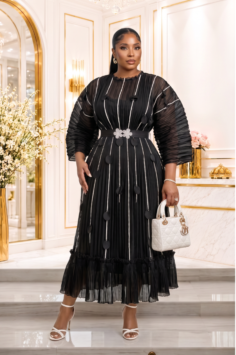 Vanessa Luxe Miyake Midi Dress