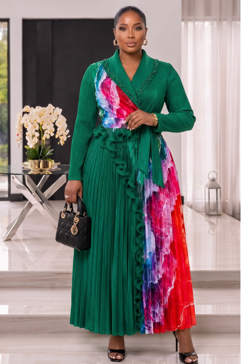 Sophia Royale Miyake Maxi Dress ✨