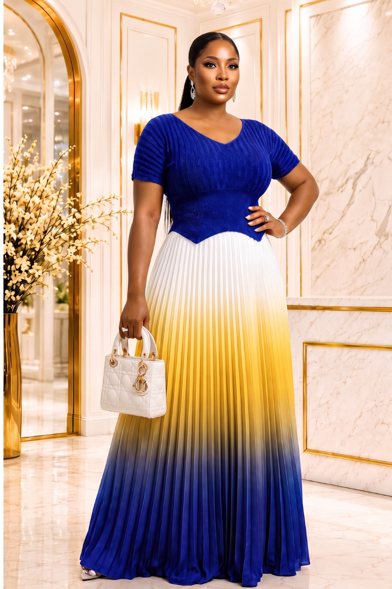 Kadie Luxe Miyake Pleated Skirt & Top Set