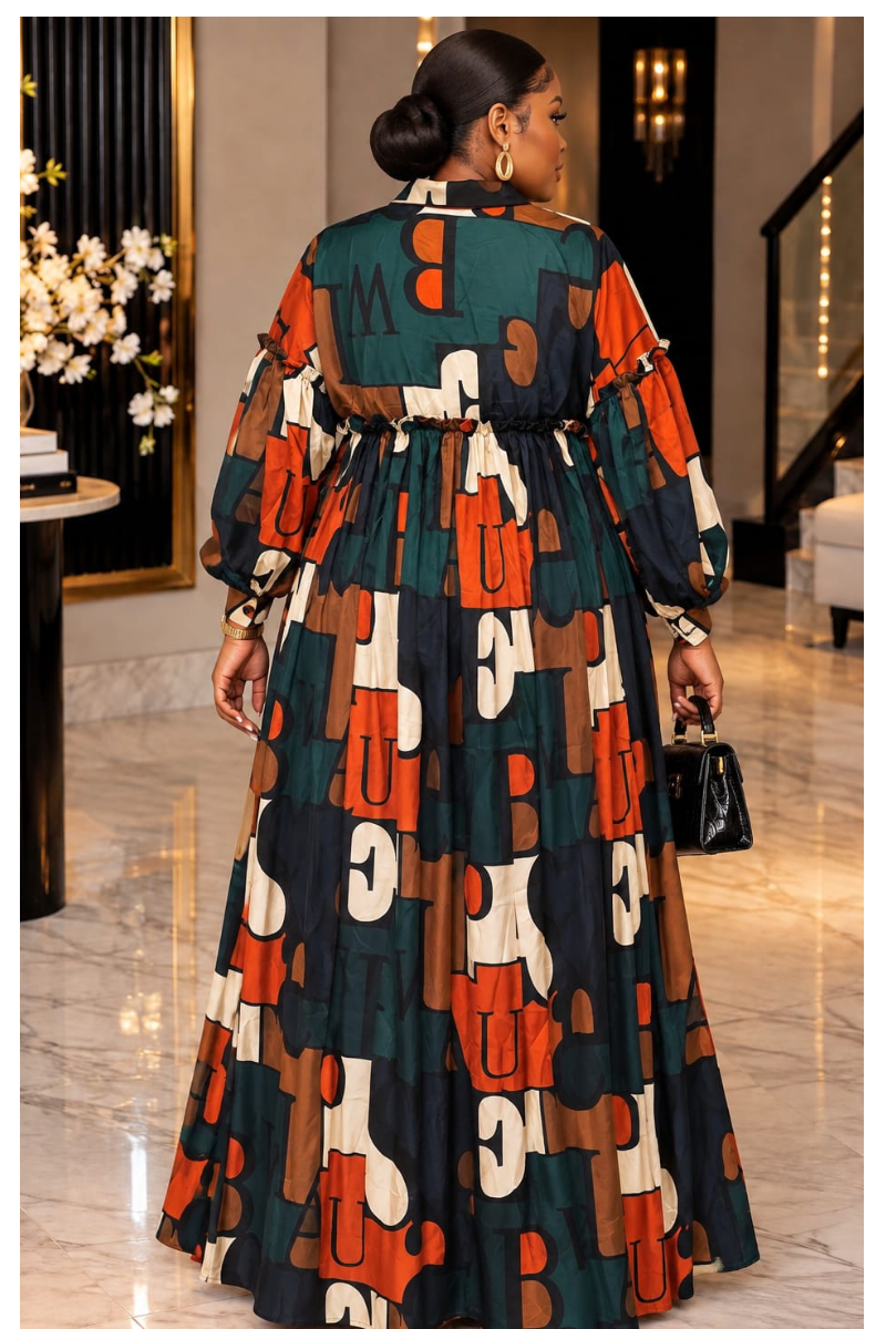 MABELLA ABSTRACT LUXE MAXI DRESS