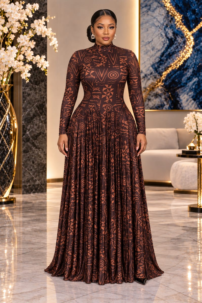 Zuri Mesh Pleated Maxi Dress