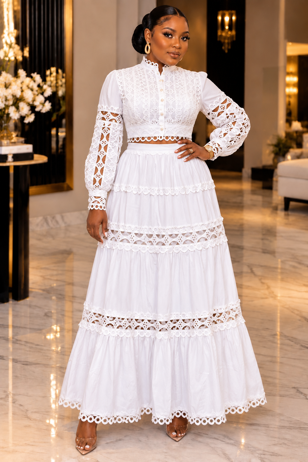 Isabella Lace Top & Skirt Set