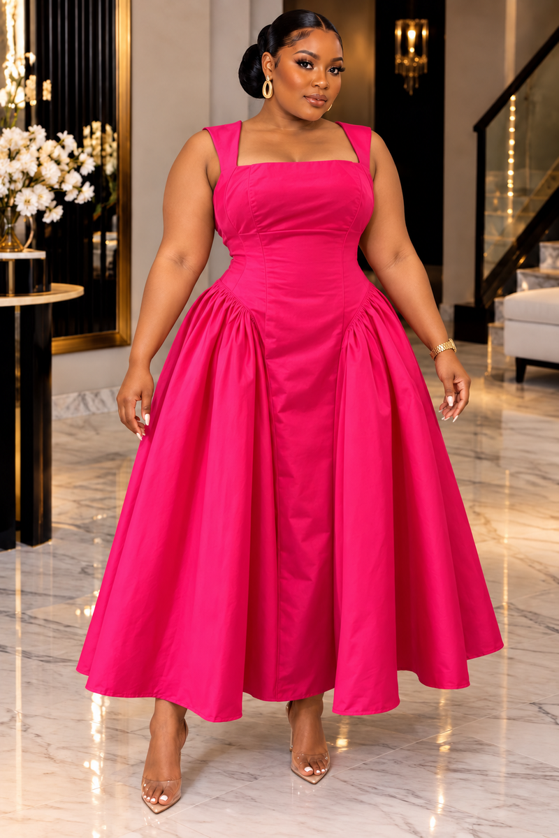 Rosalie Pink Midi Dress